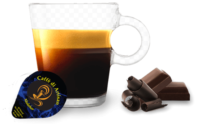 Coffe cup with pods and croissant - Caffè di Artisan